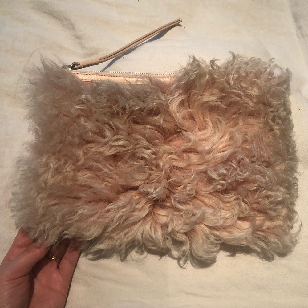 KARA Fluffy Pink Clutch